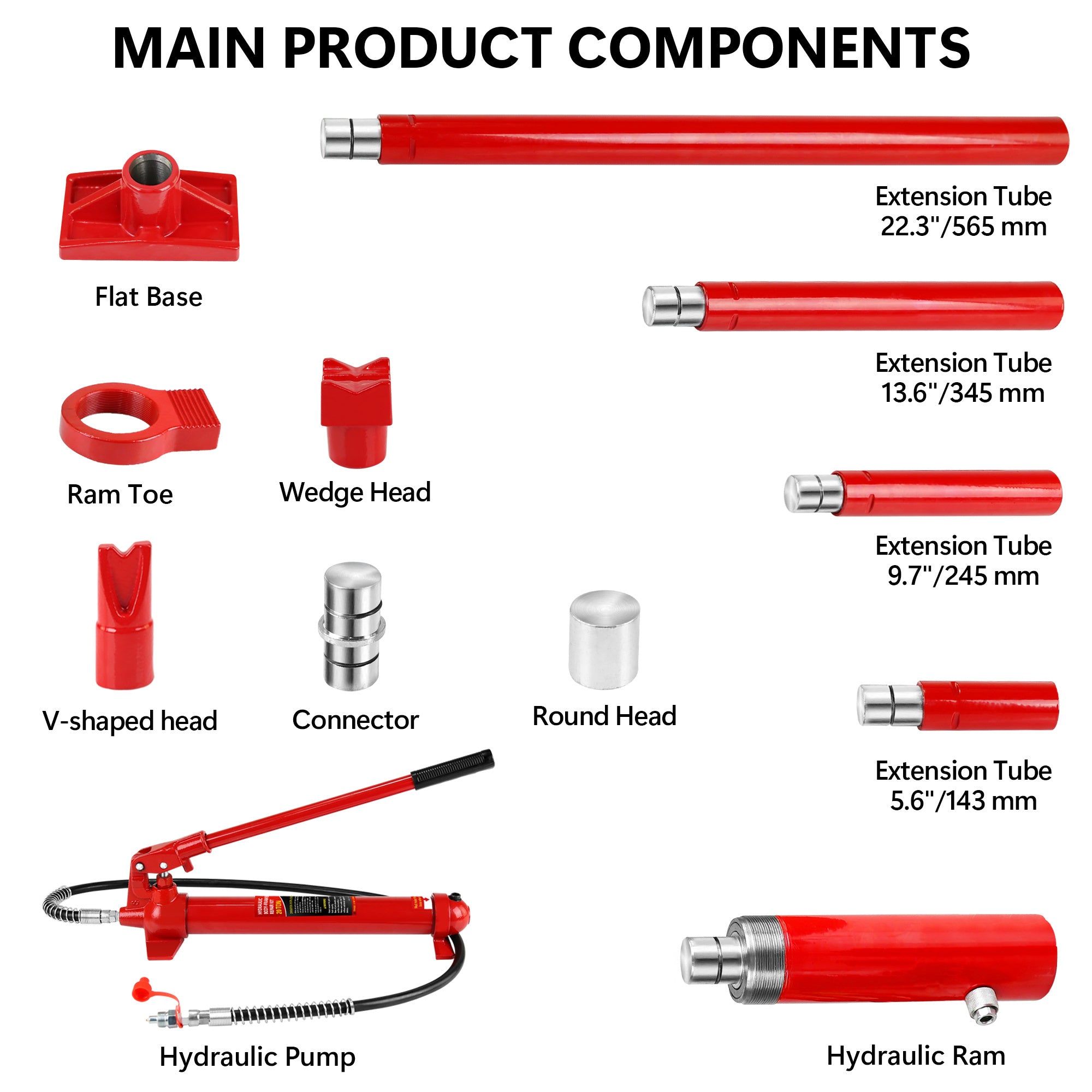 20 Ton Porta Power Kit, Portable Hydraulic Jack with1.43 m Oil Hose, Car Frame Repair Tool with Storage Case for Automotive, - Premium Accessories from Rapidvehicles - Just $331.99! Shop now at Rapidvehicles