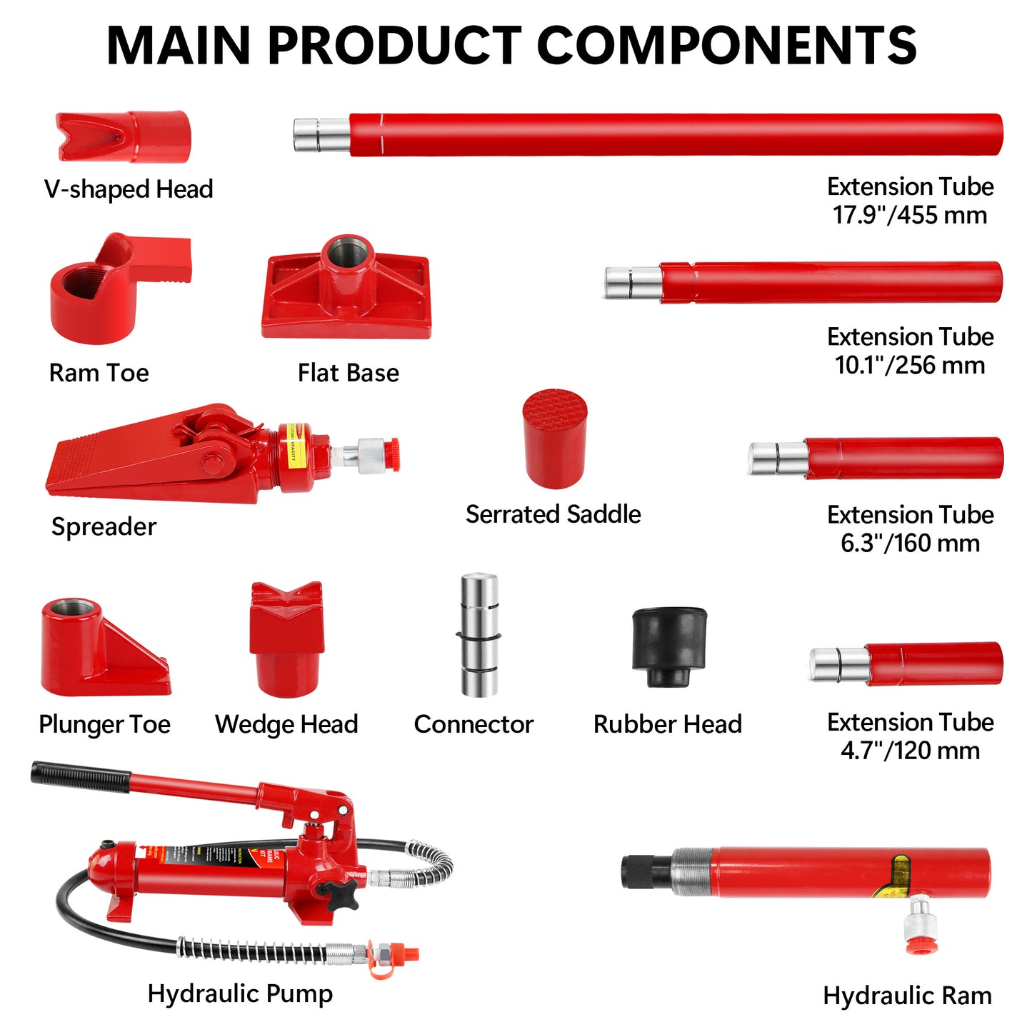 4 Ton Porta Power Kit, Portable Hydraulic Jack with Oil Hose, - Premium Accessories from Rapidvehicles - Just $158.28! Shop now at Rapidvehicles