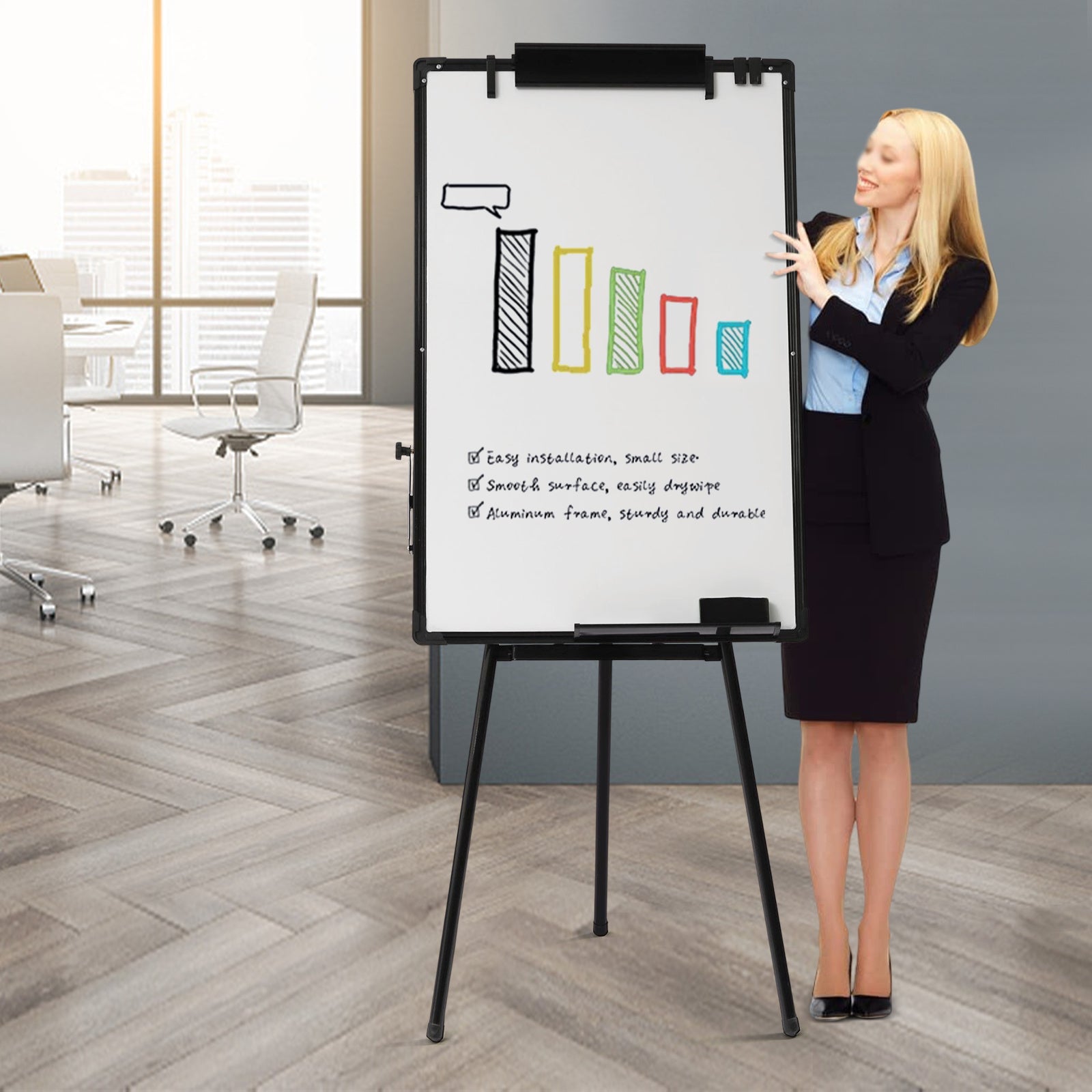 Whiteboard Stand Flip Chart Tripod Whiteboard 91 x 61 cm Height Adjustable Tripod Magnetic Whiteboard Dry Wipe - Premium Carports from Rapidvehicles - Just $84.99! Shop now at Rapidvehicles