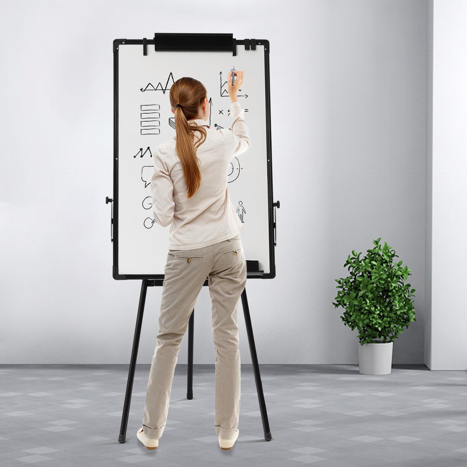 Whiteboard Stand Flip Chart Tripod Whiteboard 91 x 61 cm Height Adjustable Tripod Magnetic Whiteboard Dry Wipe - Premium Carports from Rapidvehicles - Just $84.99! Shop now at Rapidvehicles