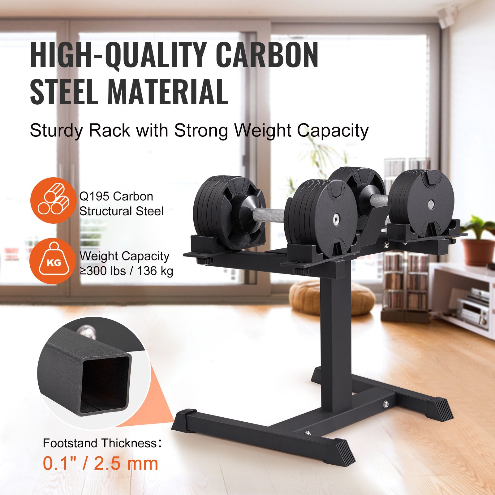 Adjustable Dumbbell Stand Home Fitness Rack and Stand with Media Rack Safe and Convenient Perfect for Home Gym Strength Training - Premium Carports from VEVOR - Just $125.50! Shop now at Rapidvehicles