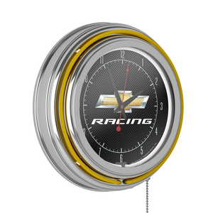 Chevrolet Chrome Double Rung Neon Clock - Chevy Racing - Premium Clocks from General Motors - Just $165.76! Shop now at Rapidvehicles