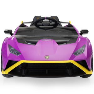 12V Battery Powered Ride On Car for Kids, Licensed Lamborghini, Remote Control Toy Vehicle with Music Player, LED Light, 2 Driving Modes,Purple - Premium Kids' Bikes from Rapidvehicles - Just $338.19! Shop now at Rapidvehicles