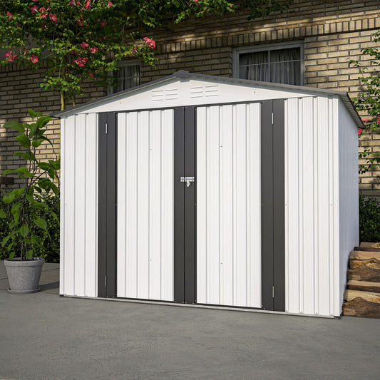 8 x 6 ft Outdoor Storage Shed, All Weather Metal Sheds with 2 - Premium Carports from Rapidvehicles - Just $433.66! Shop now at Rapidvehicles