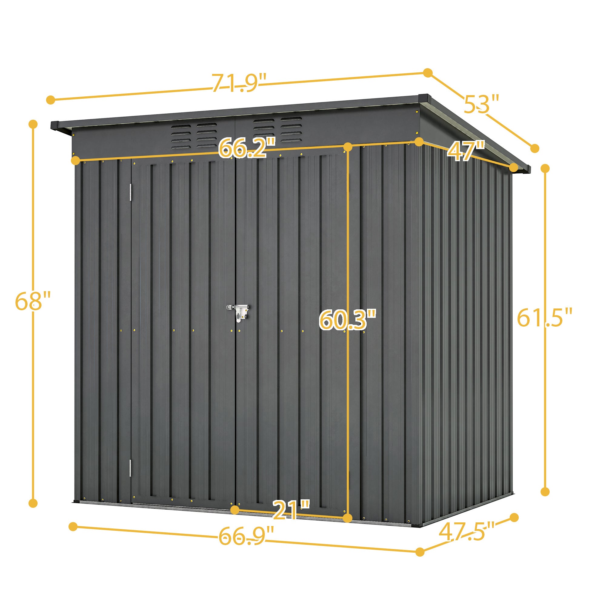 6 x 4 ft Outdoor Storage Shed, All Weather Tool Shed for Garden, Backyard, Lawn, Black - Premium Carports from Rapidvehicles - Just $288.99! Shop now at Rapidvehicles