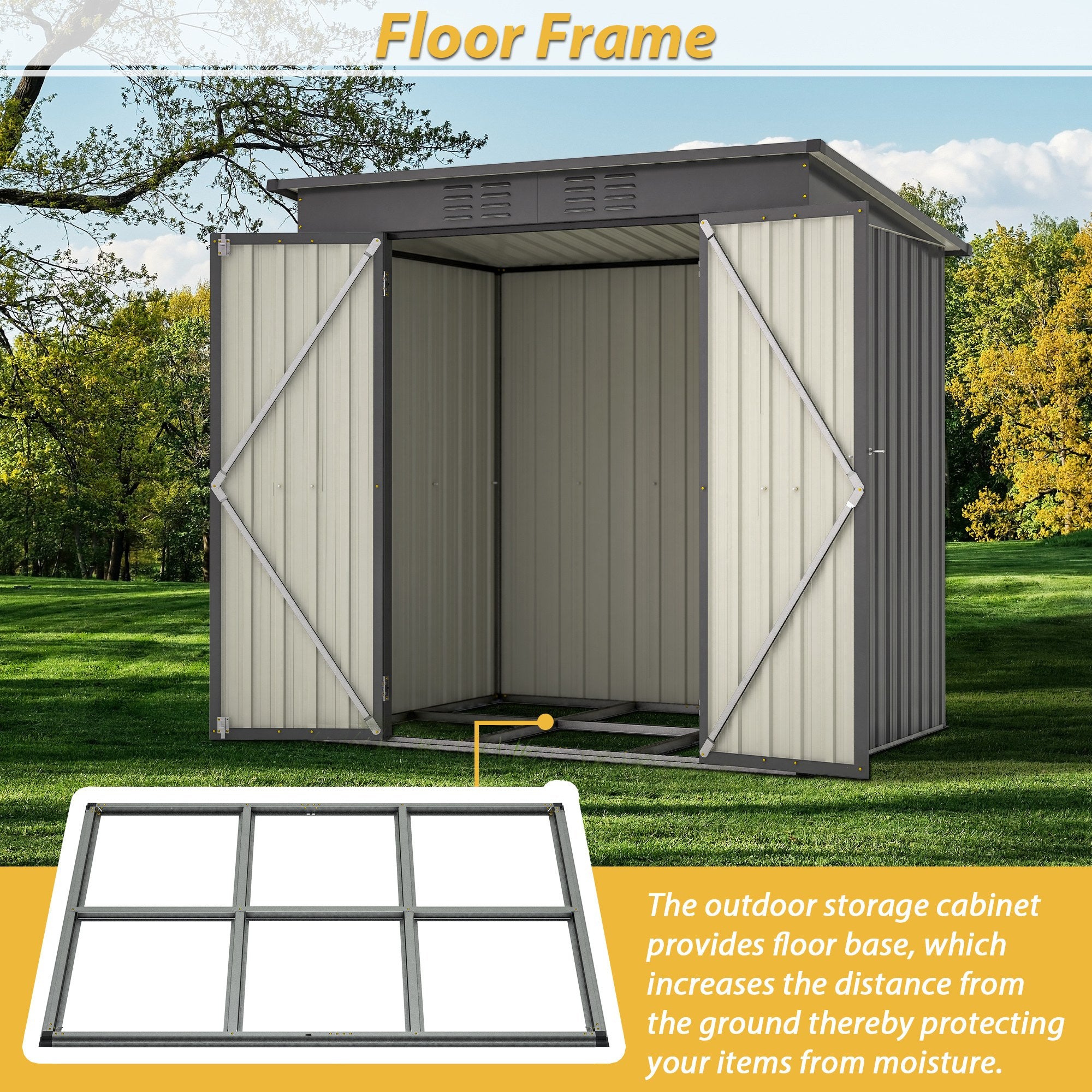 6 x 4 ft Outdoor Storage Shed, All Weather Tool Shed for Garden, Backyard, Lawn, Black - Premium Carports from Rapidvehicles - Just $288.99! Shop now at Rapidvehicles