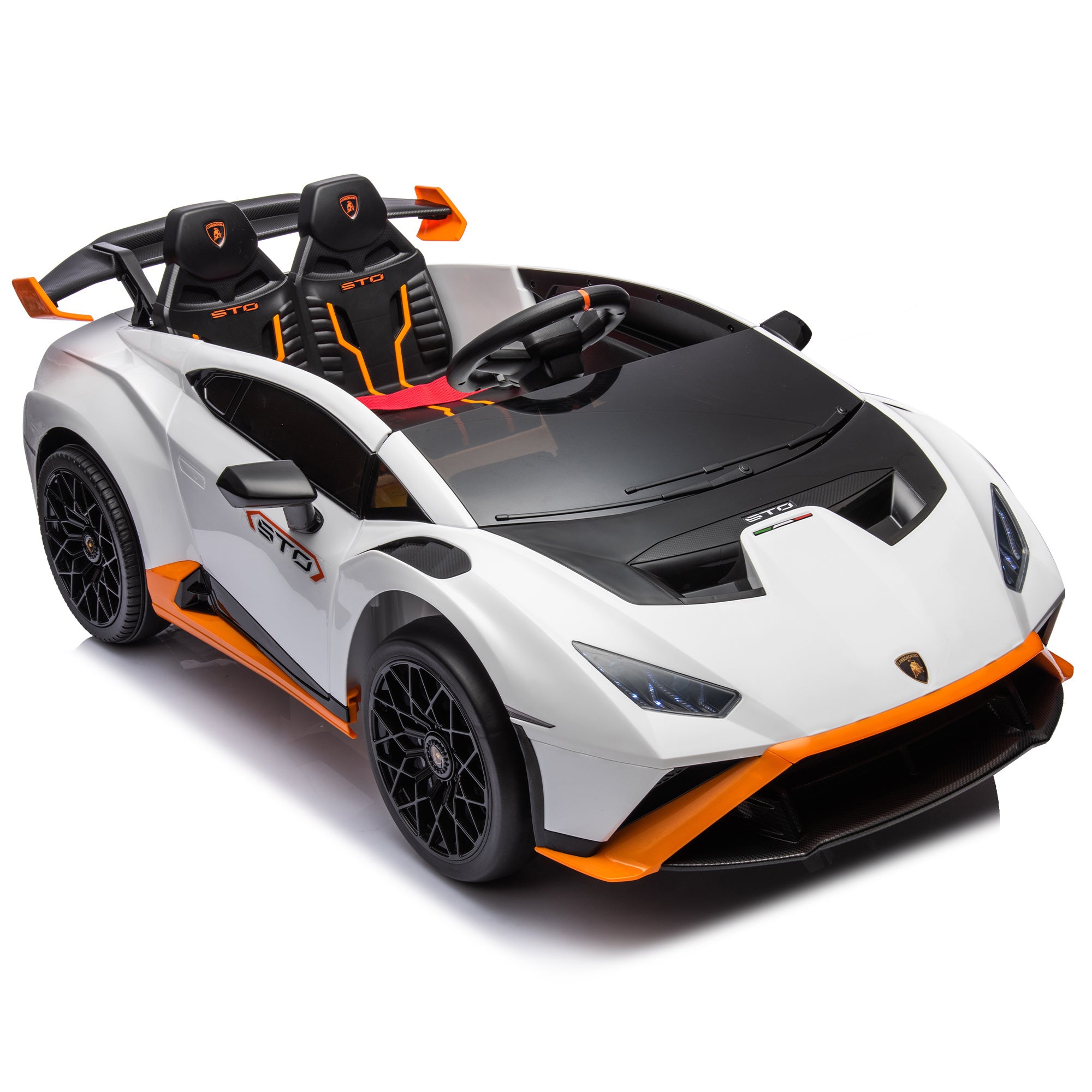 Lamborghini Huracan Sto 24V Kids Electric Ride-On Drift Car: Speeds 1.86-5.59 MPH, Ages 3-8, Foam Front Wheels, 360 Spin, LED Lights, Dynamic Music, Early Learning, USB Port, Drift Feature - Premium Kids' Bikes from Rapidvehicles - Just $299.10! Shop now at Rapidvehicles