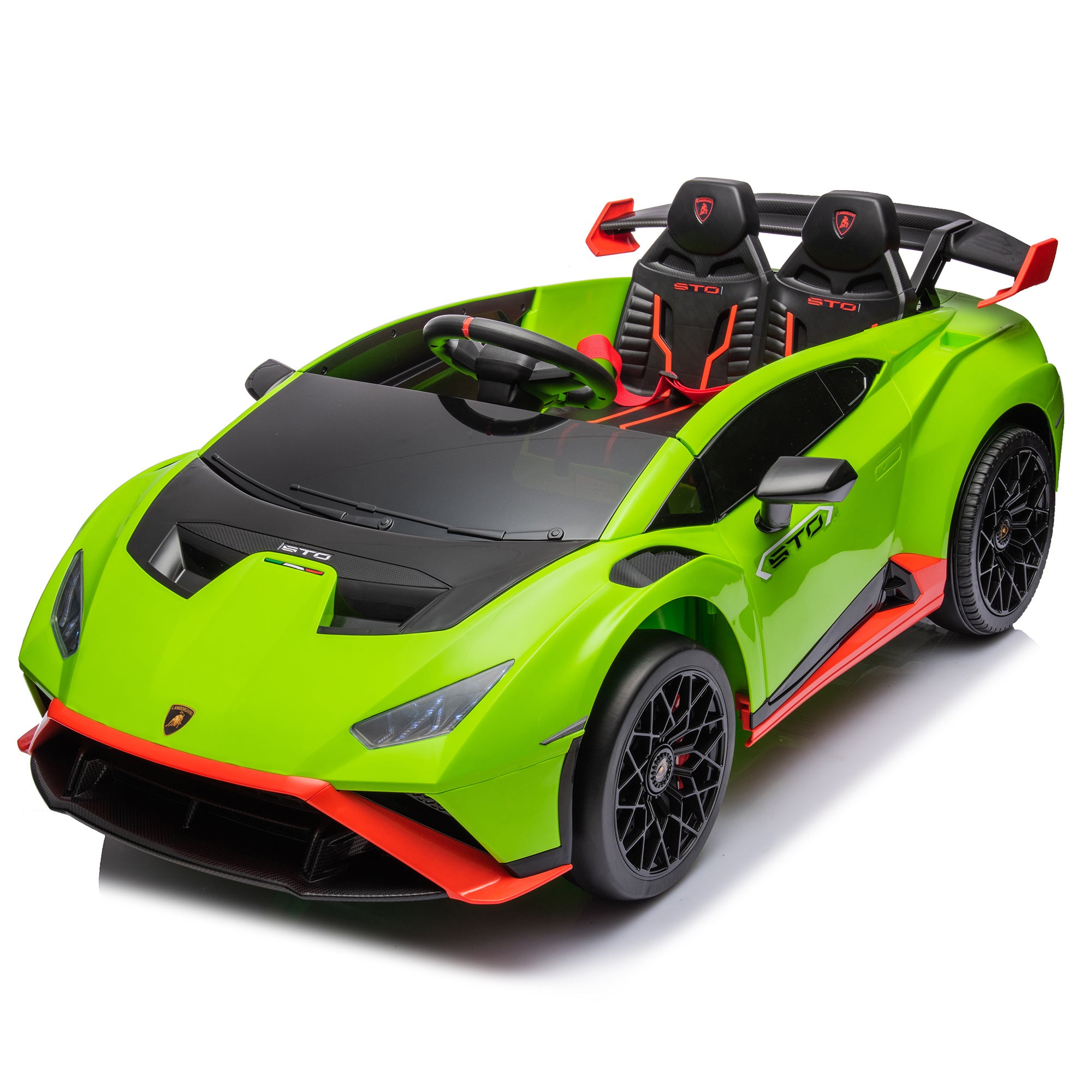 Lamborghini Huracan Sto 24V Kids Electric Ride-On Drift Car: Speeds 1.86-5.59 MPH, Ages 3-8, Foam Front Wheels, 360 Spin, LED Lights, Dynamic Music, Early Learning, USB Port, Drift Feature - Premium Kids' Bikes from Rapidvehicles - Just $299.10! Shop now at Rapidvehicles