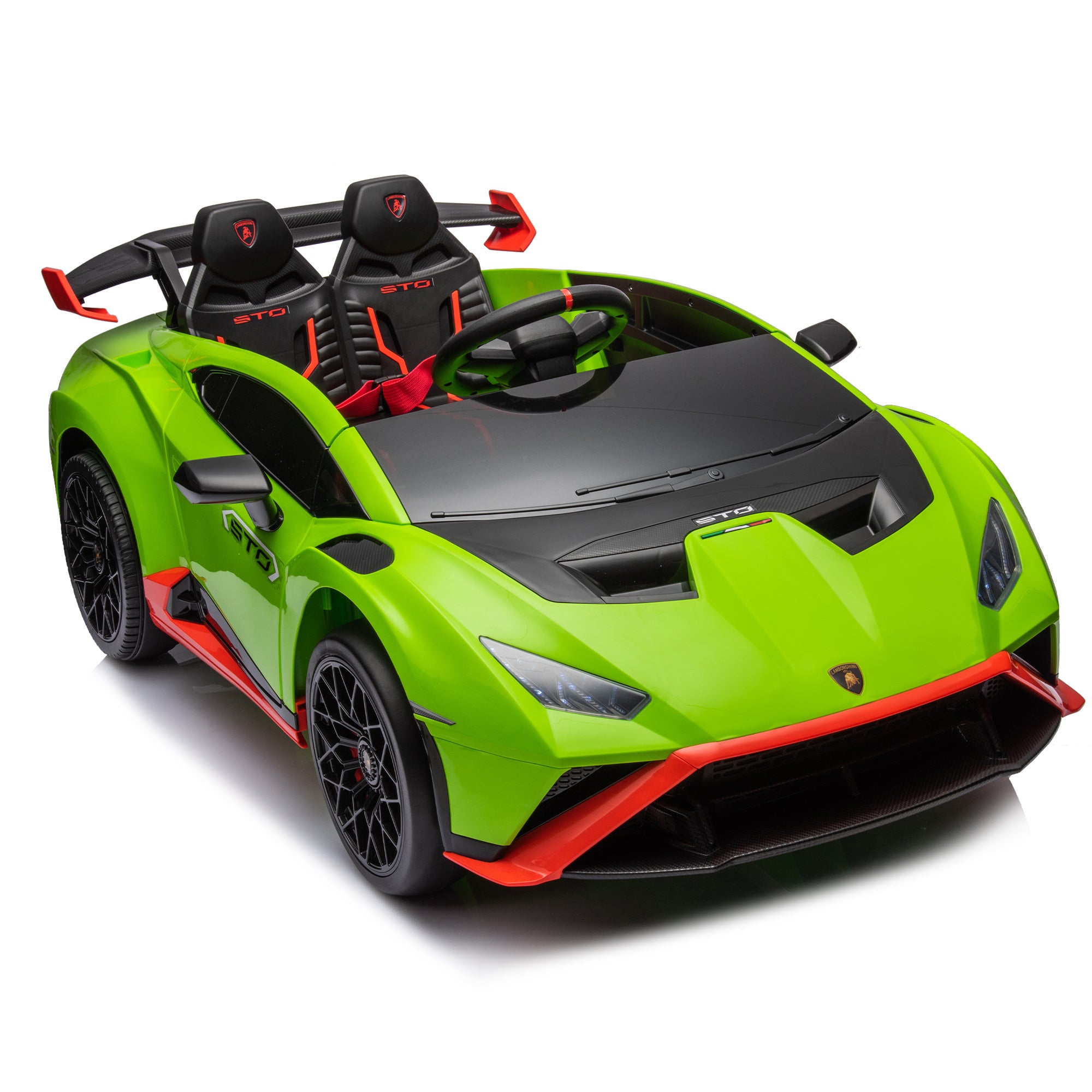 Lamborghini Huracan Sto 24V Kids Electric Ride-On Drift Car: Speeds 1.86-5.59 MPH, Ages 3-8, Foam Front Wheels, 360 Spin, LED Lights, Dynamic Music, Early Learning, USB Port, Drift Feature - Premium Kids' Bikes from Rapidvehicles - Just $299.10! Shop now at Rapidvehicles