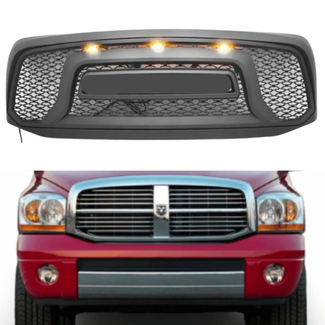 Rebel Style Front Grille For 2006 2007 2008 Dodge Ram1500 Power Wagon Grill With Letters& Lights Black - Premium Accessories from Rapidvehicles - Just $257.51! Shop now at Rapidvehicles