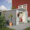 10X8 FT Outdoor Storage Shed, All Weather Metal Sheds withLockable Doors, Tool Shed for Garden, Patio, Backyard, Lawn, Grey - Premium Carports from Rapidvehicles - Just $495.99! Shop now at Rapidvehicles