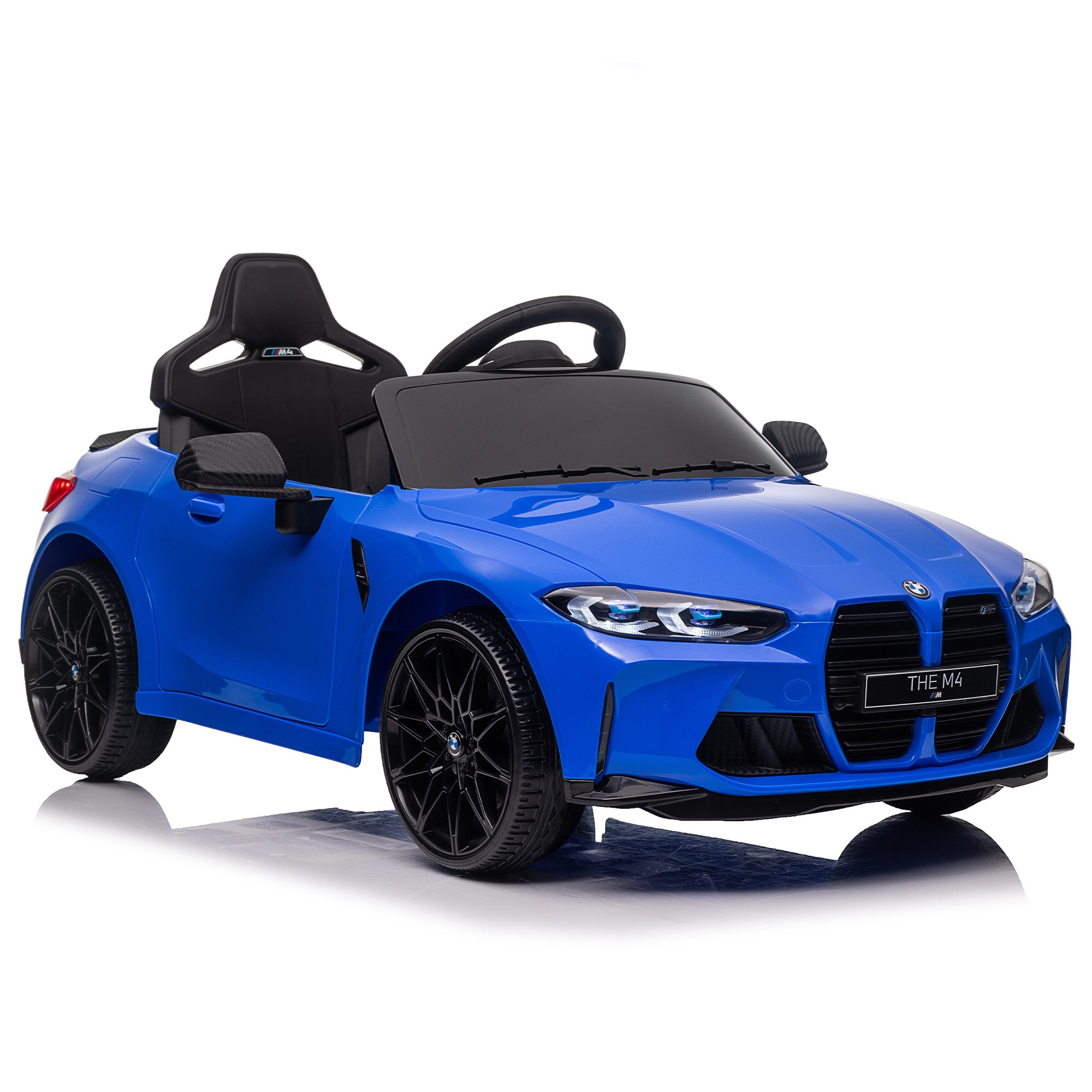 BMW M4 12v Kids ride on toy car 2.4G W/Parents Remote Control,Three speed adjustable,Power display, USB,MP3 ,Bluetooth,LED light,story,A handle with wheels and a pull, easy to carry - Premium Kids' Bikes from Rapidvehicles - Just $219.99! Shop now at Rapidvehicles