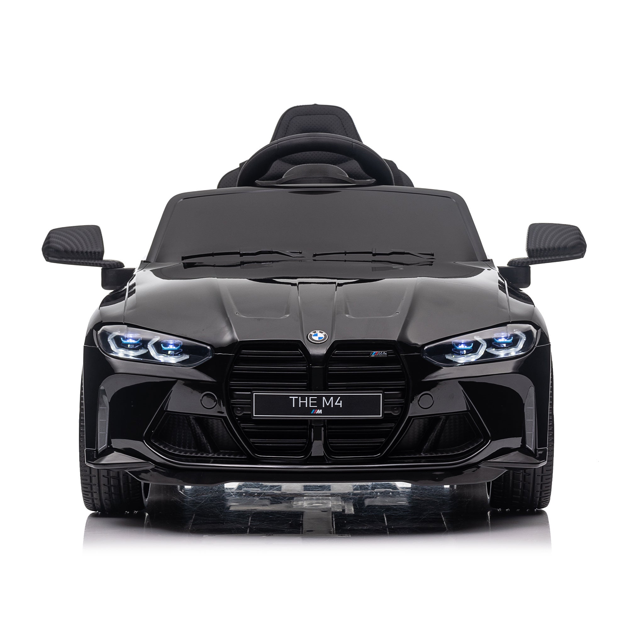 BMW M4 12v Kids ride on toy car 2.4G W/Parents Remote Control,Three speed adjustable,Power display, USB,MP3 ,Bluetooth,LED light,story,A handle with wheels and a pull, easy to carry - Premium Kids' Bikes from Rapidvehicles - Just $219.99! Shop now at Rapidvehicles