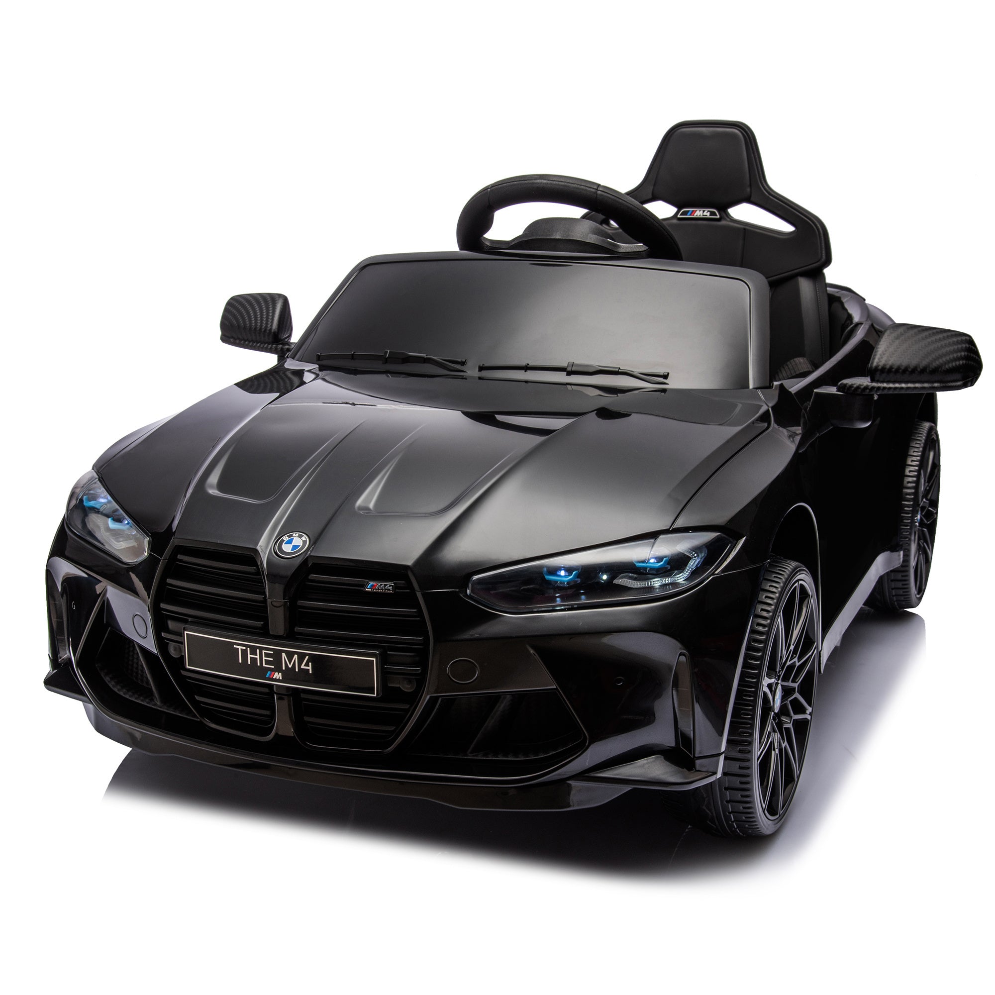 BMW M4 12v Kids ride on toy car 2.4G W/Parents Remote Control,Three speed adjustable,Power display, USB,MP3 ,Bluetooth,LED light,story,A handle with wheels and a pull, easy to carry - Premium Kids' Bikes from Rapidvehicles - Just $219.99! Shop now at Rapidvehicles