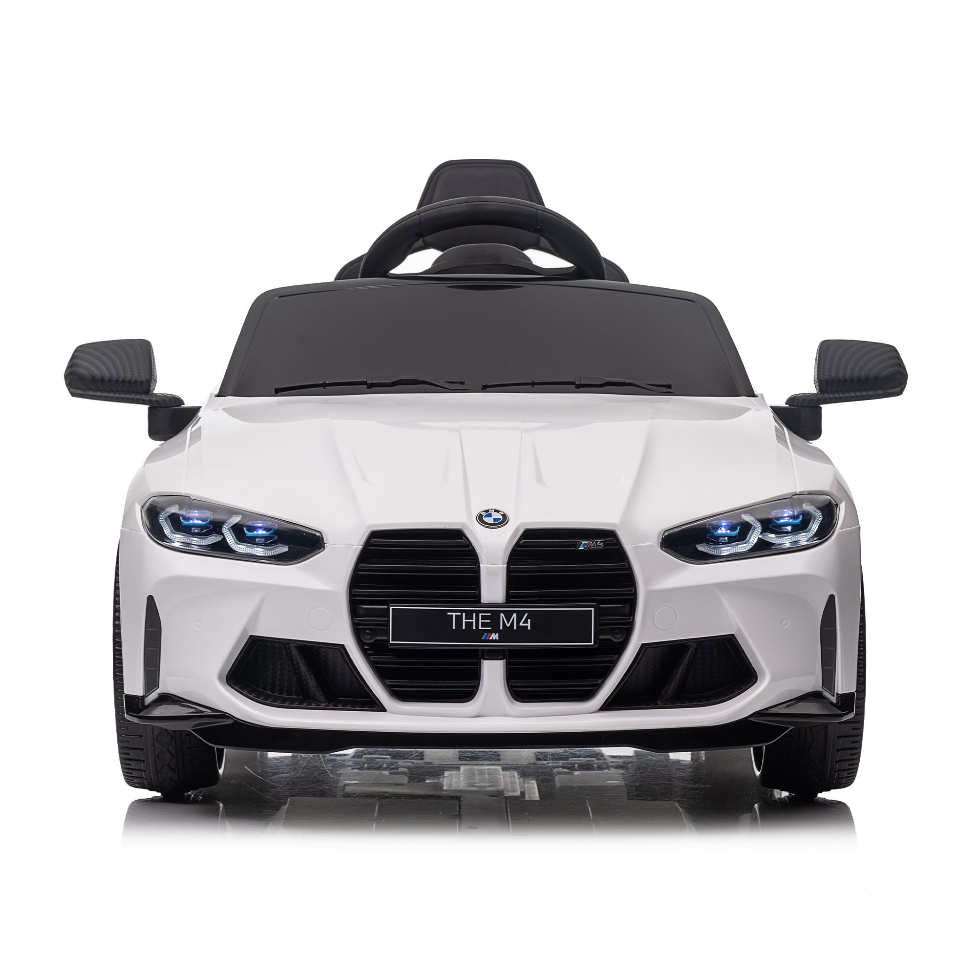 BMW M4 12v Kids ride on toy car 2.4G W/Parents Remote Control,Three speed adjustable,Power display, USB,MP3 ,Bluetooth,LED light,story,A handle with wheels and a pull, easy to carry - Premium Kids' Bikes from Rapidvehicles - Just $219.99! Shop now at Rapidvehicles