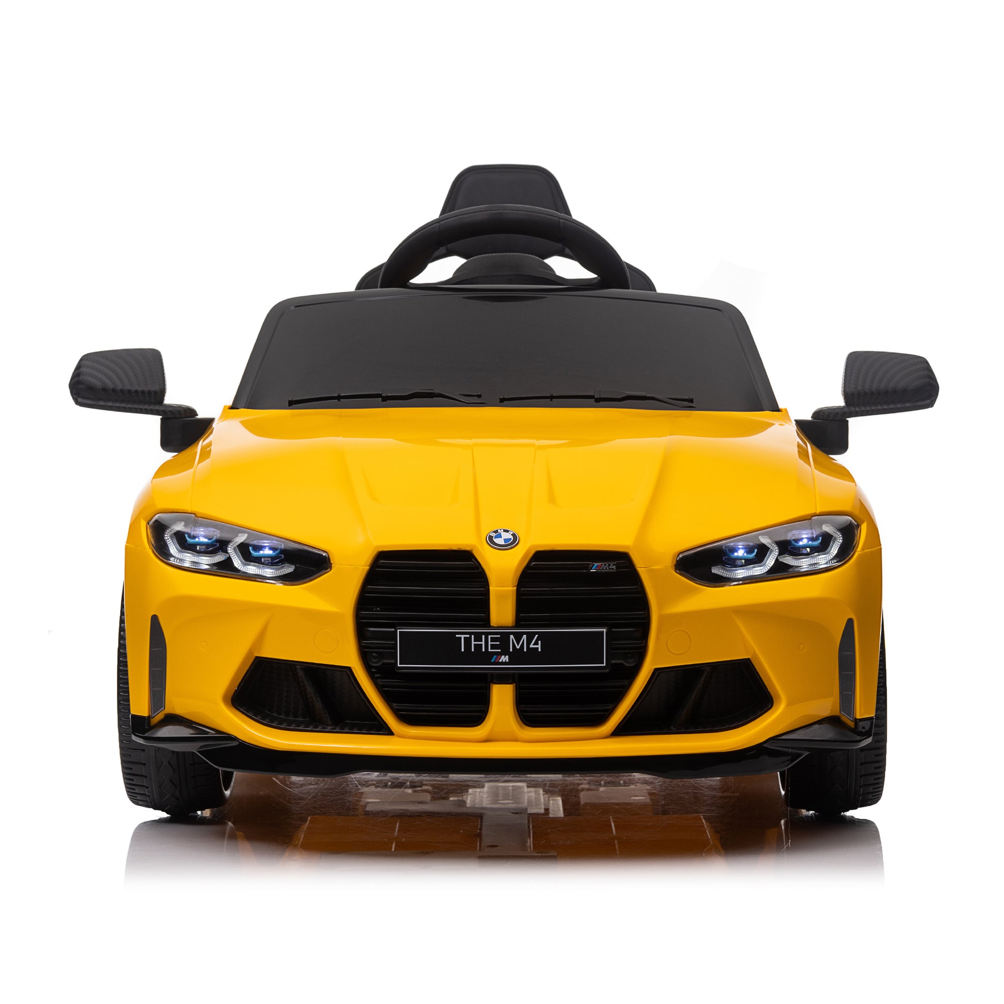 BMW M4 12v Kids ride on toy car 2.4G W/Parents Remote Control,Three speed adjustable,Power display, USB,MP3 ,Bluetooth,LED light,story,A handle with wheels and a pull, easy to carry - Premium Kids' Bikes from Rapidvehicles - Just $219.99! Shop now at Rapidvehicles