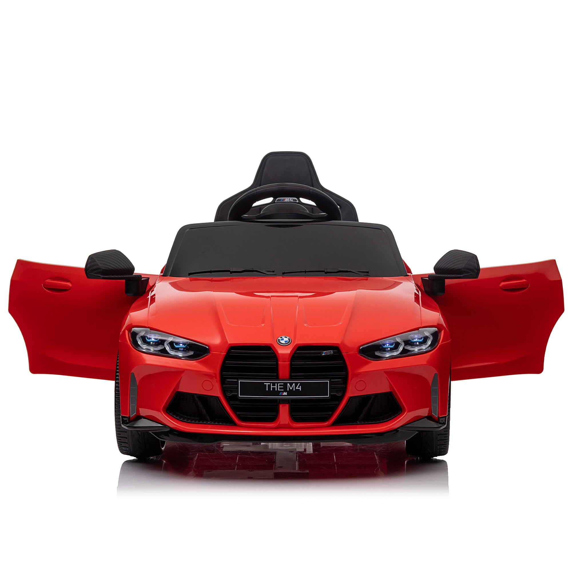 BMW M4 12v Kids ride on toy car 2.4G W/Parents Remote Control,Three speed adjustable,Power display, USB,MP3 ,Bluetooth,LED light,story,A handle with wheels and a pull, easy to carry - Premium Kids' Bikes from Rapidvehicles - Just $219.99! Shop now at Rapidvehicles