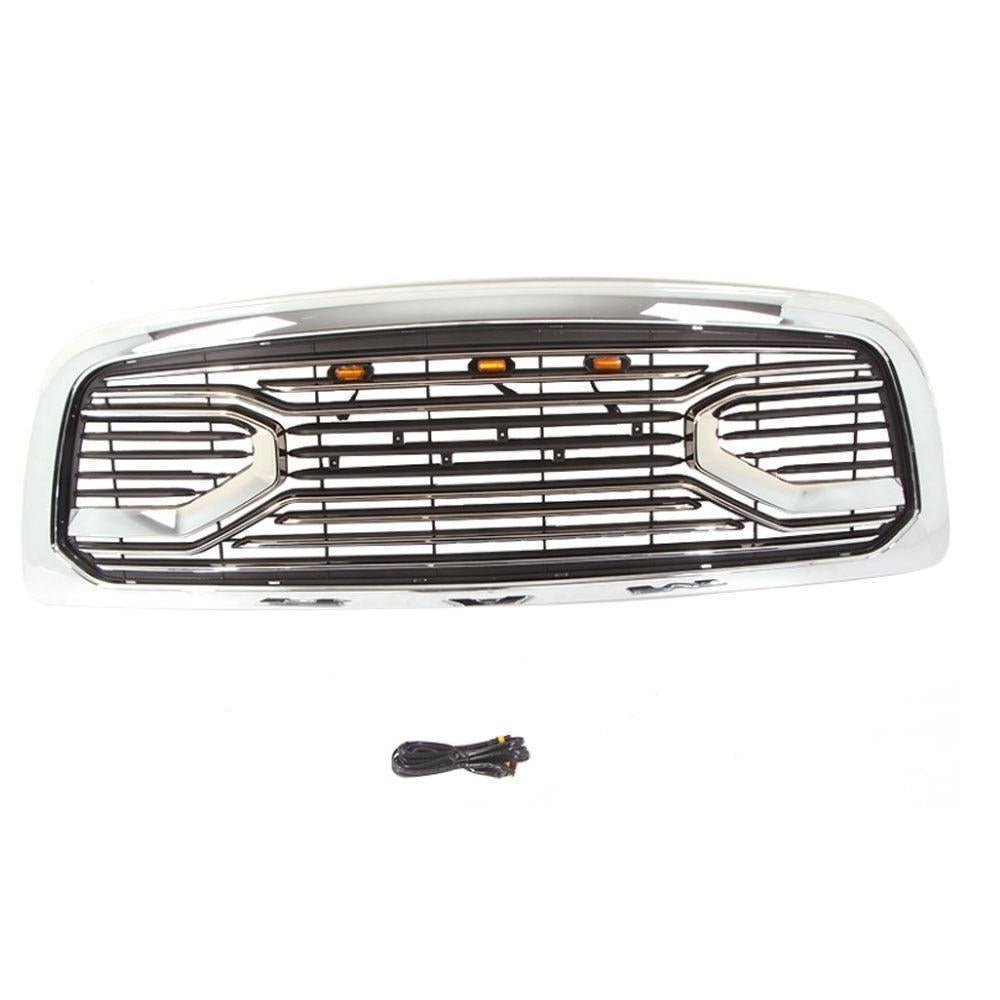 Front Grill for 2009 2010 2011 2012 Dodge Ram 1500 Chrome Grille Big Horn Style W/ Letters & Lights - Premium Accessories from Rapidvehicles - Just $326.80! Shop now at Rapidvehicles