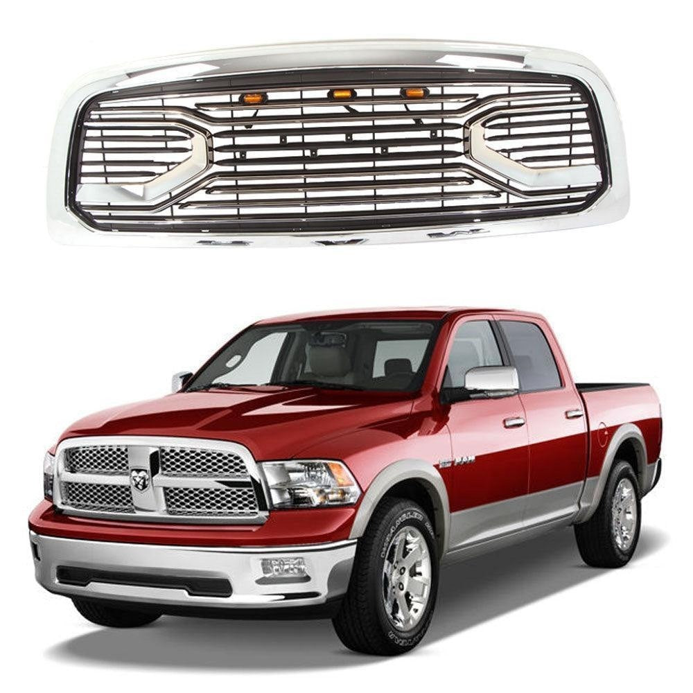 Front Grill for 2009 2010 2011 2012 Dodge Ram 1500 Chrome Grille Big Horn Style W/ Letters & Lights - Premium Accessories from Rapidvehicles - Just $326.80! Shop now at Rapidvehicles