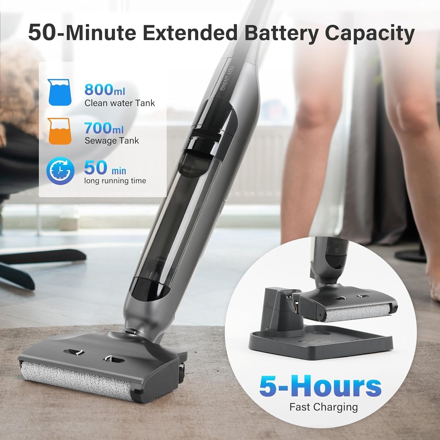 Wet Dry Vacuum Cleaner for Home, Cordless Vacuum and Mop Combo with Self-Cleaning & Aromatherapy, 50Mins Long Runtime, Stick Vacuum Cleaner for Pet Hair Hardwood Floor Carpet - Premium Cleaning Equipment from Rapidvehicles - Just $288.99! Shop now at Rapidvehicles