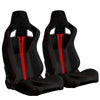 2PC New Universal Bucket Racing Seats Red Stitch Red PVC Leather Reclinable Carbon Look Leather Back With Adjustor Slider(Not Including Seat Bracket ) 1 box of 2 pieces - Premium Accessories from Rapidvehicles - Just $385.99! Shop now at Rapidvehicles