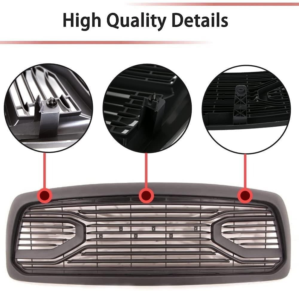 Big Horn Style Front Grille For 2002 2003 2004 2005 Dodge RAM 1500 W/ Letters - Premium Accessories from Rapidvehicles - Just $244.50! Shop now at Rapidvehicles