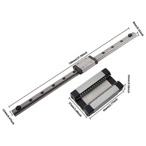 MGN12H 700mm Linear Rail Guide MGN12 Linear Rail with Stainless Steel MGN12H Carriage Block for 3D Printers, CNC Machine Upgrade, Machining and Other Linear Motion Measurement Equipments - Premium Linear Motion Guides from Rapidvehicles - Just $54.68! Shop now at Rapidvehicles