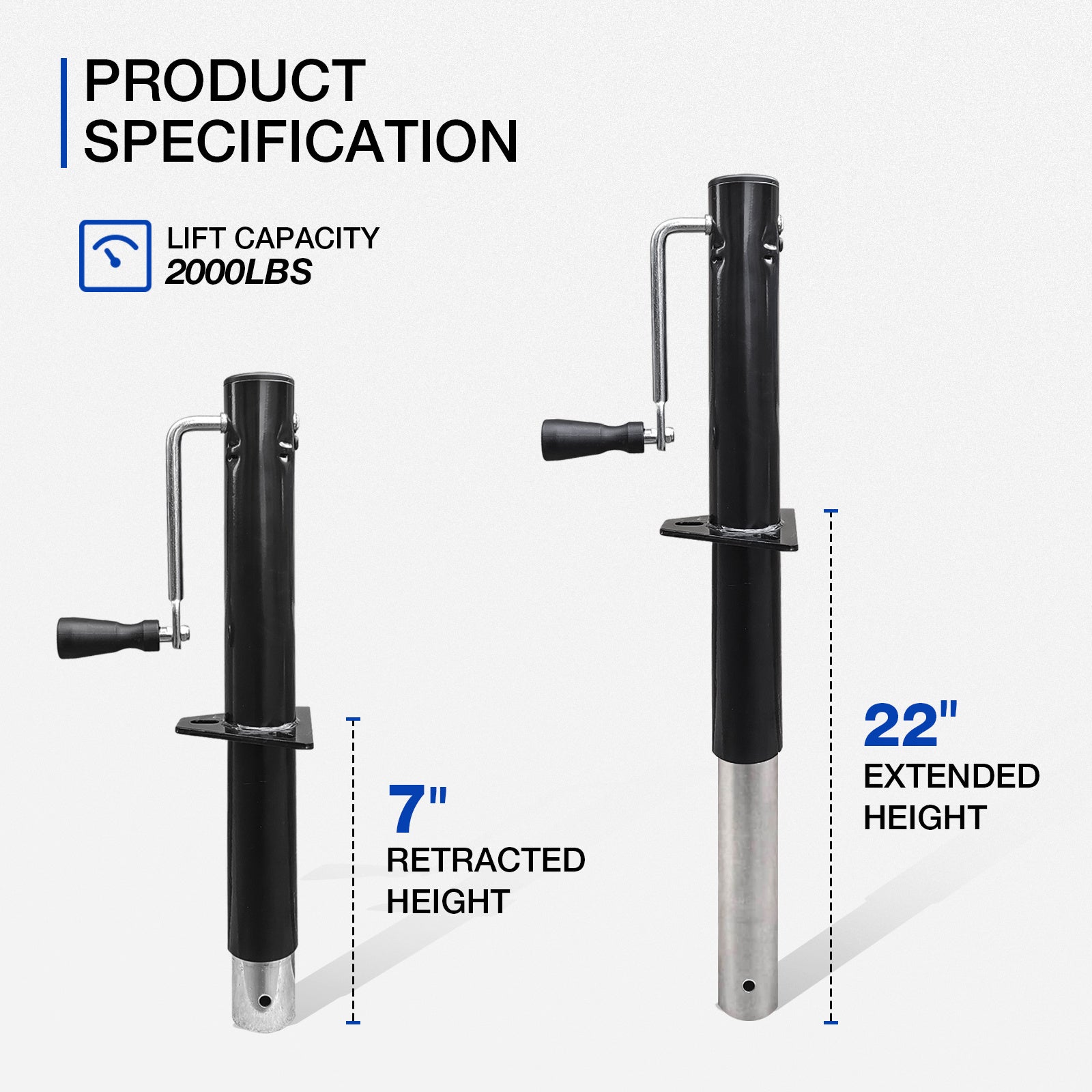 Trailer Jack,Side Wind Tongue Jack, 2000 lb.15 inches, Great for Trailers, Campers, Boats (Side Wind Tongue Jack) - Premium Exterior Care from Rapidvehicles - Just $65.99! Shop now at Rapidvehicles