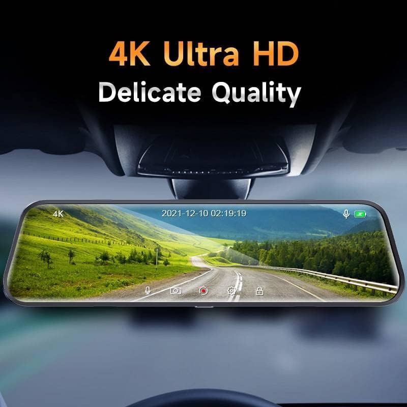 4K UHD 9.66" Mirror Front and Rear Dual Dash Camera Voice - Premium Car Video & Navigation from Rapidvehicles - Just $139.99! Shop now at Rapidvehicles