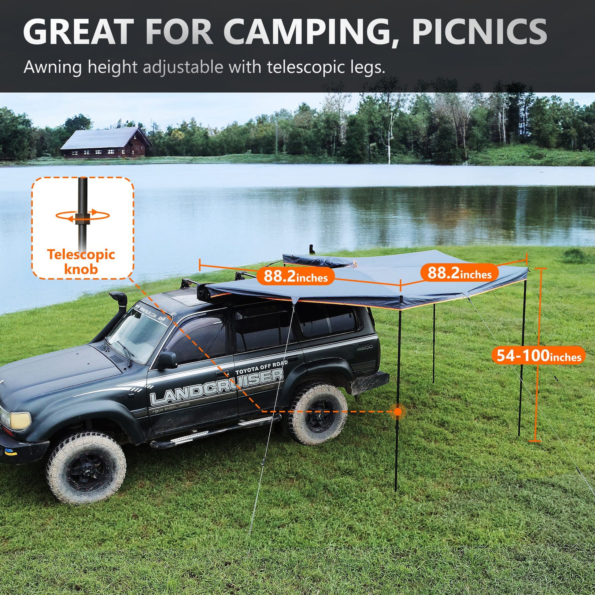 Trustmade Boneless 270 Car Side Awning Rooftop Pull Out Tent - Premium Truck Bed & Tailgate Accessories from Trustmade - Just $717.99! Shop now at Rapidvehicles