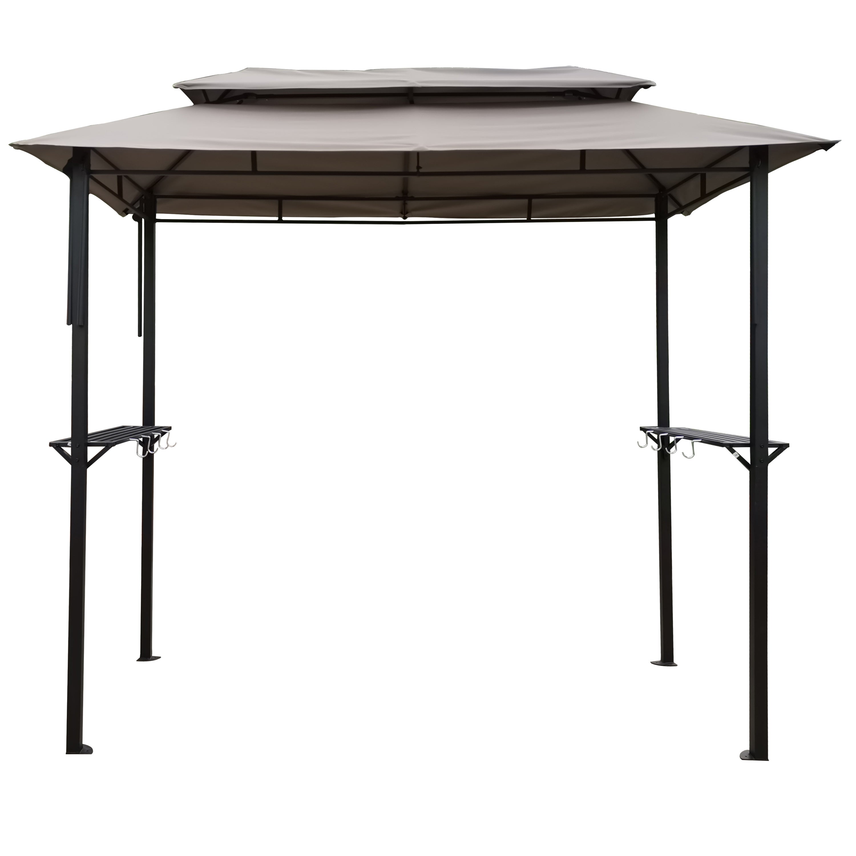 8x4ft Grill Gazebo,metal gazebo with Soft Top Canopy and Steel Frame with hook and Bar Counters,Mushroom fabric - Premium Carports from Rapidvehicles - Just $248.99! Shop now at Rapidvehicles