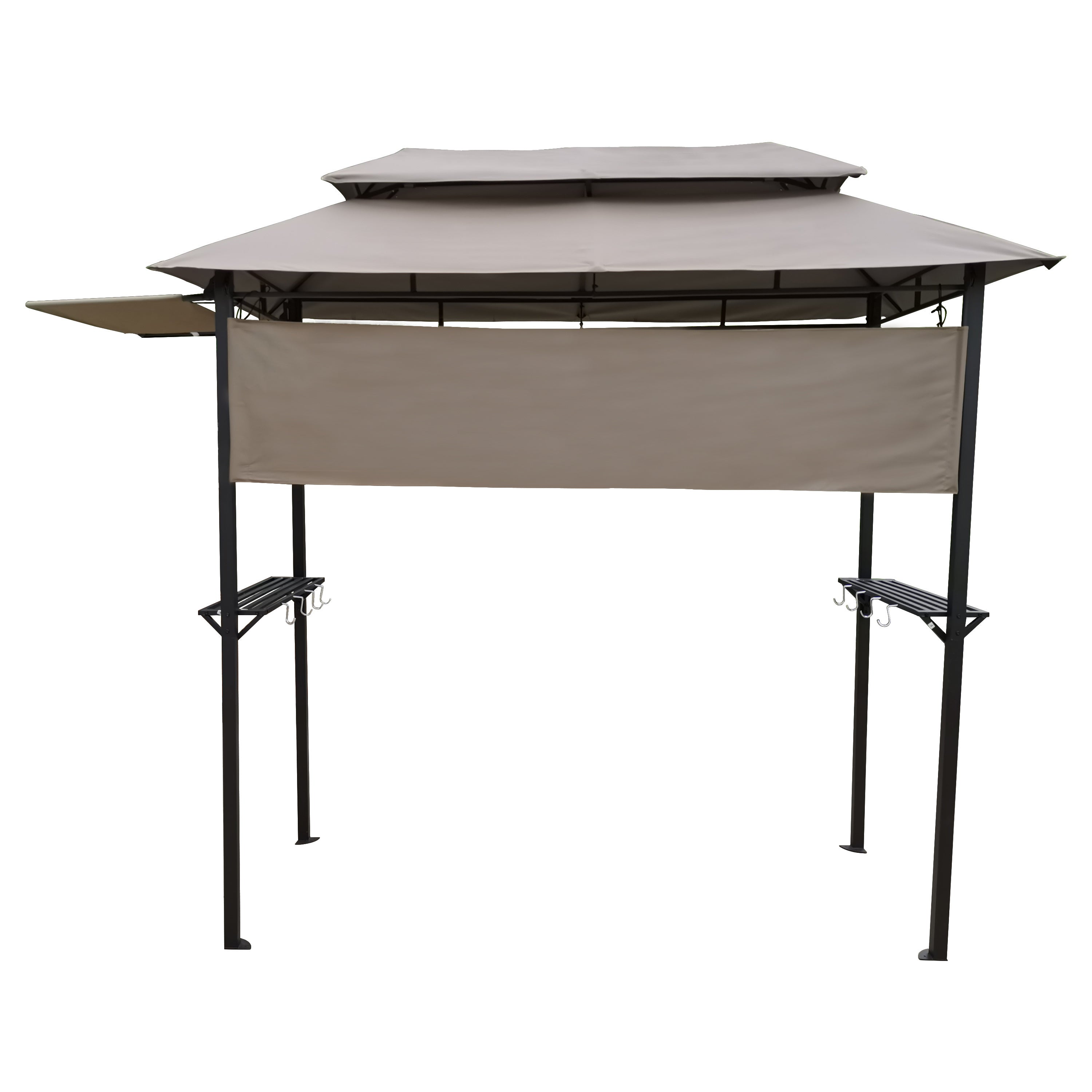 8x4ft Grill Gazebo,metal gazebo with Soft Top Canopy and Steel Frame with hook and Bar Counters,Mushroom fabric - Premium Carports from Rapidvehicles - Just $248.99! Shop now at Rapidvehicles