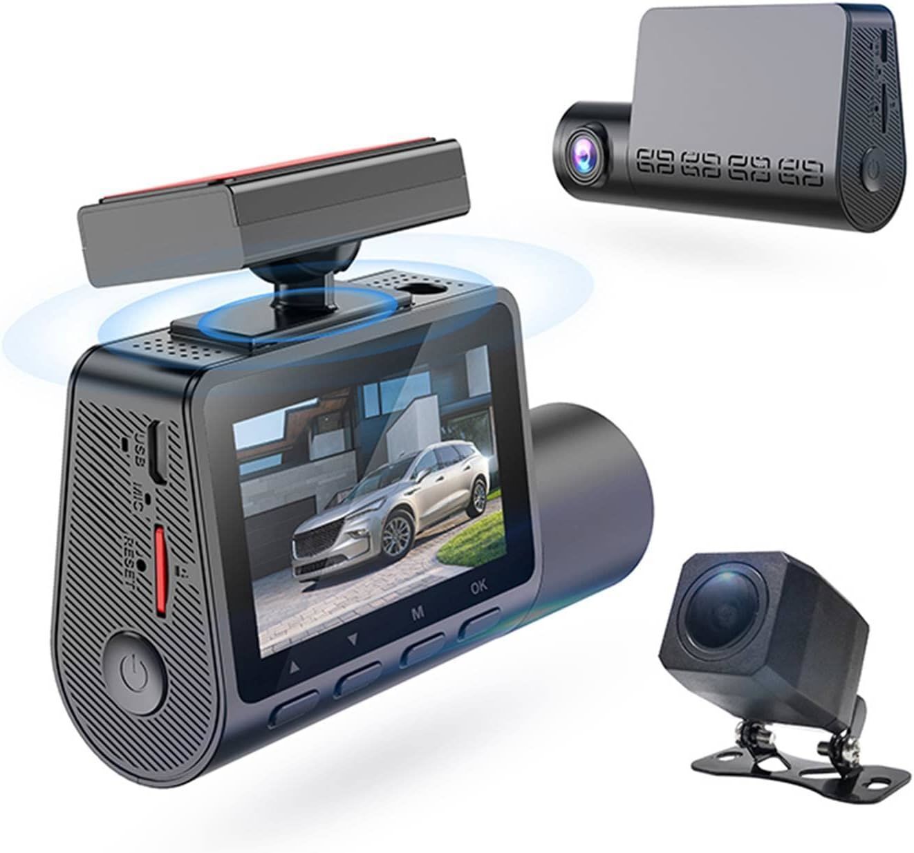 Dual Front Rear Dash Cam 2K QHD +1080p 2" Display 140 Wide Angle - Premium On-Dash Video from Rapidvehicles - Just $196.19! Shop now at Rapidvehicles