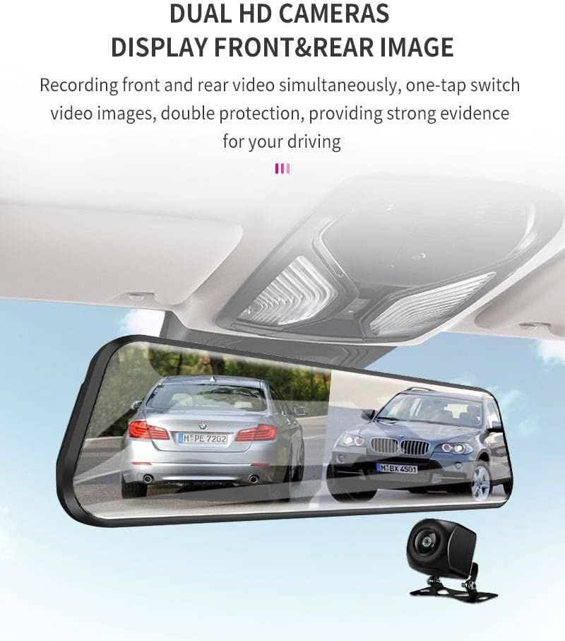 2K QHD Mirror Dash Cam with 64G SD Card Waterproof Backup Rear View Mirror Camera Front and Rear Dual Driving Recorder for Car - Premium In-Dash Navigation from Rapidvehicles - Just $191.60! Shop now at Rapidvehicles