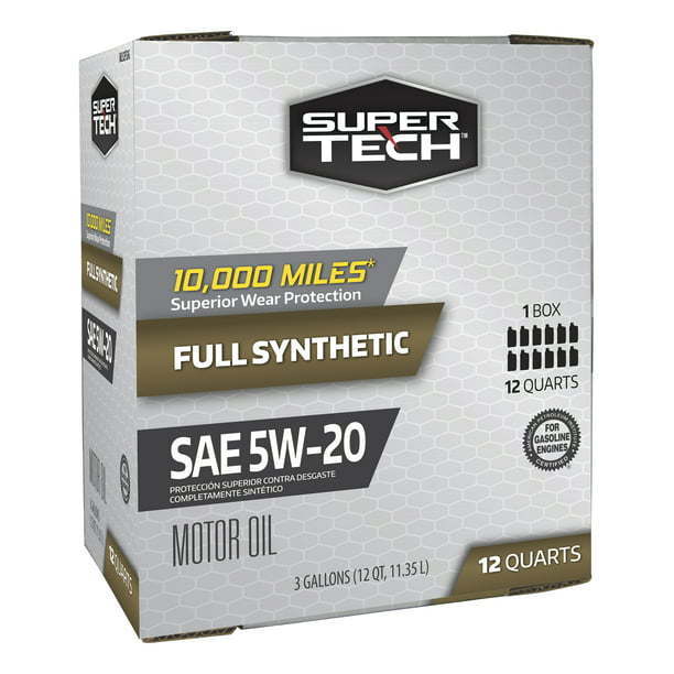 Super Tech Full Synthetic SAE 5W-20 Motor Oil, 12 Quart Bag (3 gallons) - Premium Engine Oil from Super Tech - Just $87.99! Shop now at Rapidvehicles