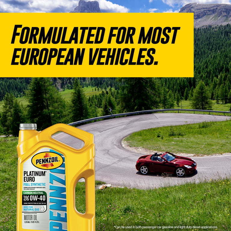 Pennzoil Platinum Euro Full Synthetic 0W-40 Motor Oil, 5 Quart - Premium Engine Oil from Pennzoil - Just $66.99! Shop now at Rapidvehicles