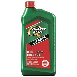 Quaker State High Mileage 5W-30 Synthetic Blend Motor Oil, 1 Quart - Premium Engine Oil from Quaker State - Just $40.99! Shop now at Rapidvehicles