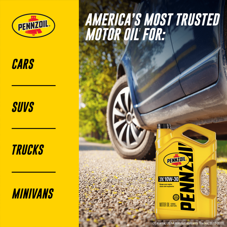 Pennzoil Conventional 10W-30 Motor Oil, 5-Quart - Premium Engine Oil from Pennzoil - Just $56.45! Shop now at Rapidvehicles