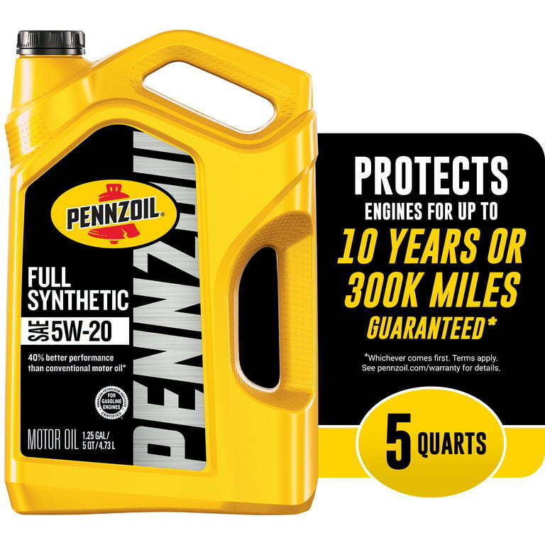 Pennzoil Full Synthetic 5W-20 Motor Oil, 5 Quart - Premium Engine Oil from Pennzoil - Just $77.99! Shop now at Rapidvehicles