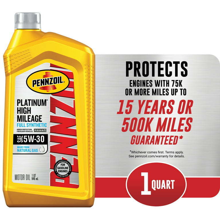 Pennzoil Platinum High Mileage Full Synthetic 5W-30 Motor Oil, 1 - Premium Engine Oil from Pennzoil - Just $57.99! Shop now at Rapidvehicles