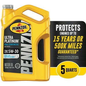 Pennzoil Ultra Platinum 5W-30 Full Synthetic Motor Oil, 5 Quart. - Premium Engine Oil from Pennzoil - Just $73.99! Shop now at Rapidvehicles