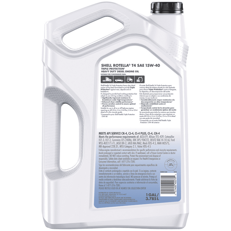 Shell Rotella T4 Triple Protection 15W-40 Diesel Motor Oil, 1 - Premium Engine Oil from Shell ROTELLA - Just $73.99! Shop now at Rapidvehicles