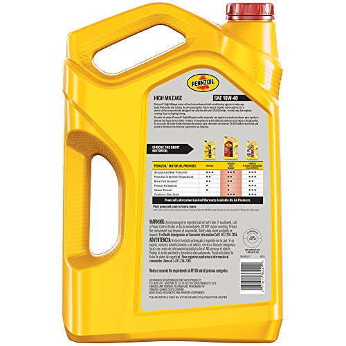 Pennzoil High Mileage 10W-40 Motor Oil for Vehicles over 75K - Premium Engine Oil from Pennzoil - Just $77.99! Shop now at Rapidvehicles