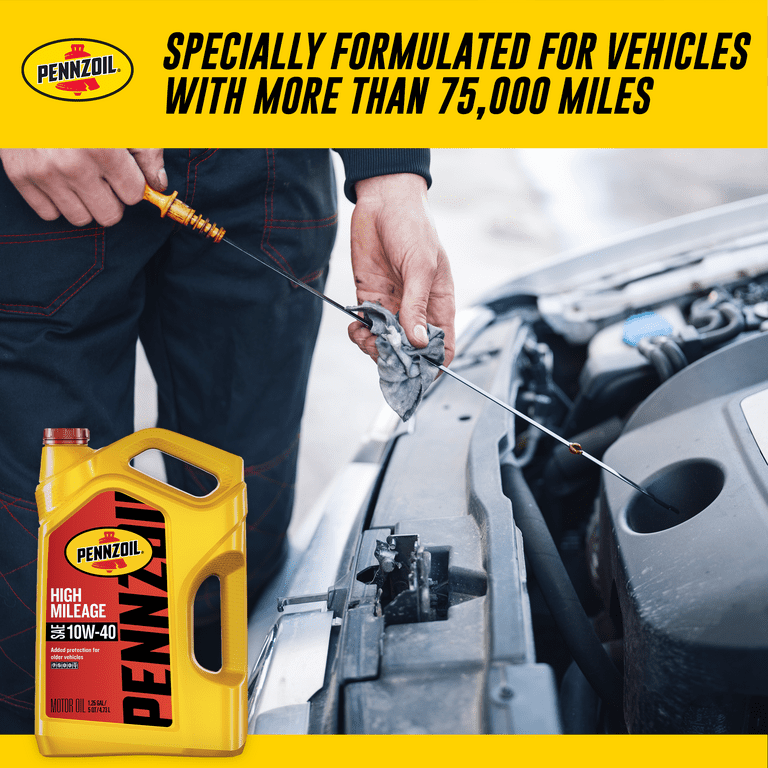 Pennzoil High Mileage 10W-40 Motor Oil for Vehicles over 75K - Premium Engine Oil from Pennzoil - Just $77.99! Shop now at Rapidvehicles