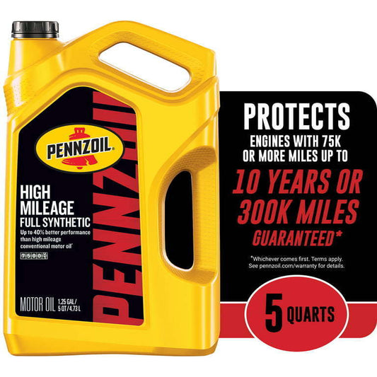 Pennzoil Full Synthetic High Mileage 0W-20 Motor Oil, 5 Quart - Premium Engine Oil from Pennzoil - Just $77.99! Shop now at Rapidvehicles