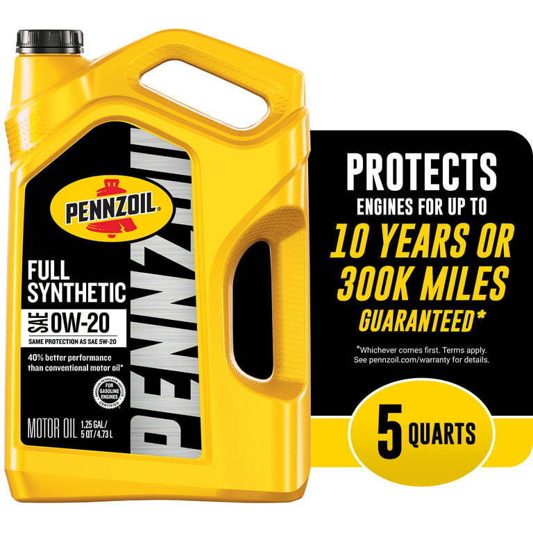 Pennzoil Full Synthetic 0W-20 Motor Oil, 5 Quart - Premium Engine Oil from Pennzoil - Just $77.99! Shop now at Rapidvehicles