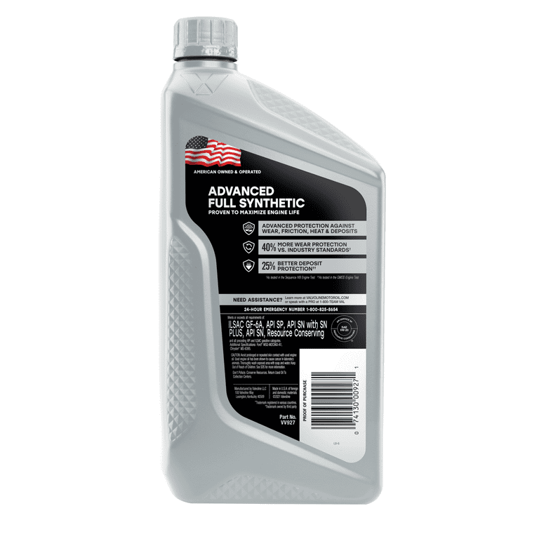 Valvoline Advanced Full Synthetic 5W-20 Motor Oil 1 QT - Premium Engine Oil from Valvoline - Just $57.99! Shop now at Rapidvehicles