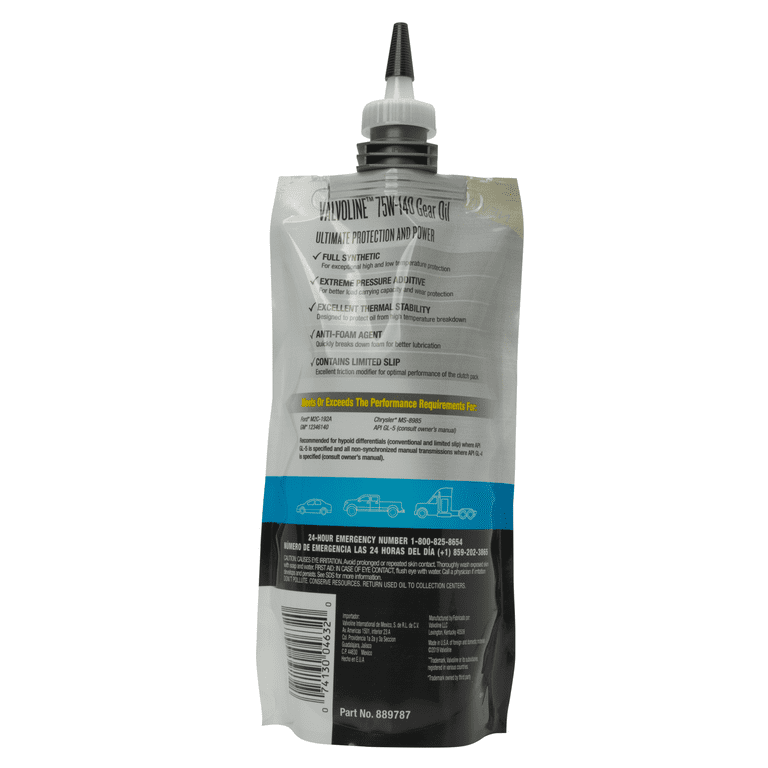 Valvoline Flex Fill SAE 75W-140 Full Synthetic Gear Oil 1 QT - Premium Engine Oil from Valvoline - Just $73.99! Shop now at Rapidvehicles