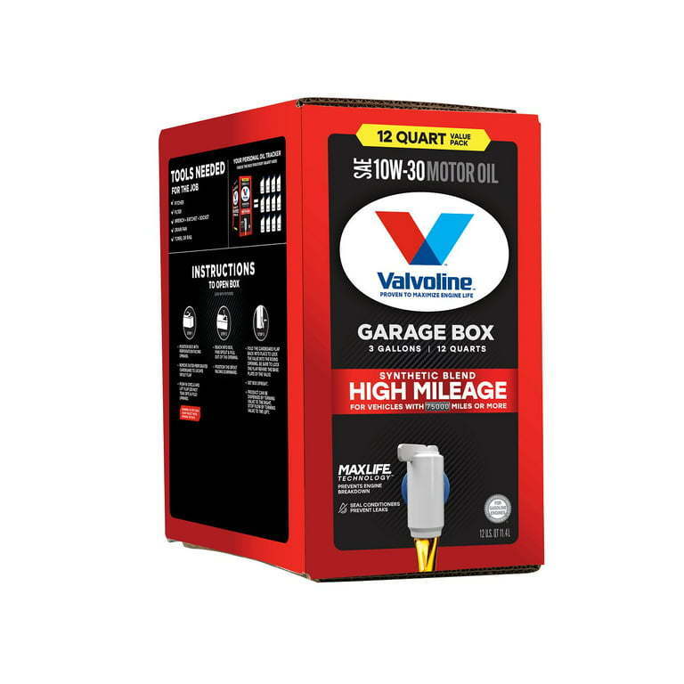 Valvoline High Mileage MaxLife 10W-30 Synthetic Blend Motor Oil 12 QT Garage Box - Premium Engine Oil from Valvoline - Just $87.99! Shop now at Rapidvehicles