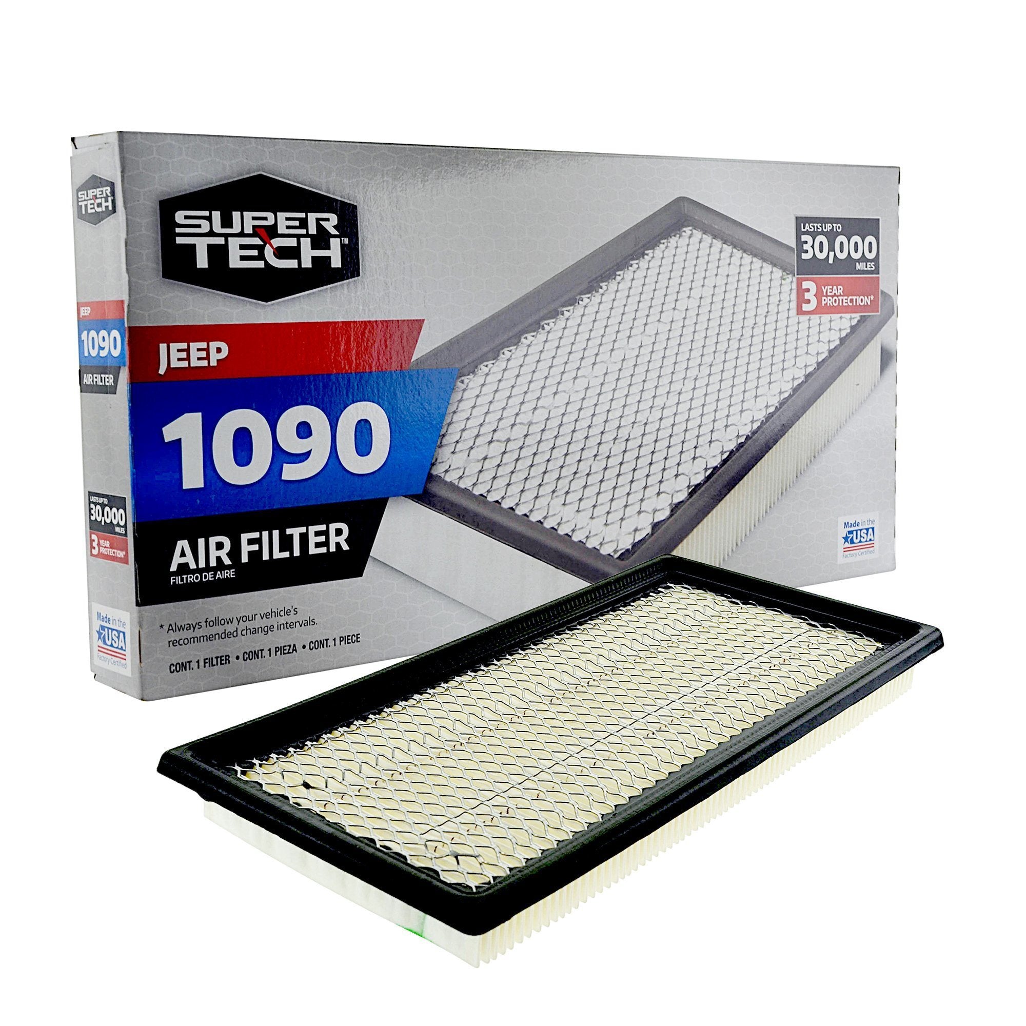 Super Tech 1090 Engine Air Filter, Replacement Filter for Chrysler or Jeep - Premium Filters from Super Tech - Just $47.30! Shop now at Rapidvehicles